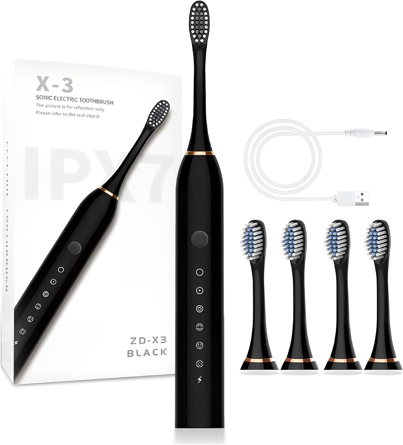 CleanMax - Cepillo de Dientes Eléctrico + 4 Cabezales