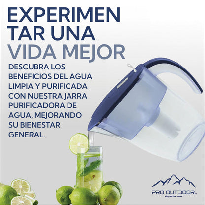 Pro Outdoor® - Jarra Purificadora de Agua de 2.4 litros