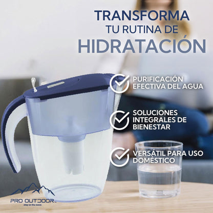 Pro Outdoor® - Jarra Purificadora de Agua de 2.4 litros
