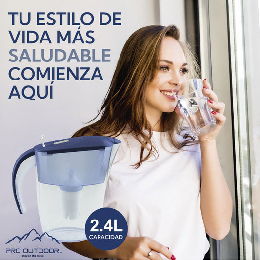 Pro Outdoor® - Jarra Purificadora de Agua de 2.4 litros