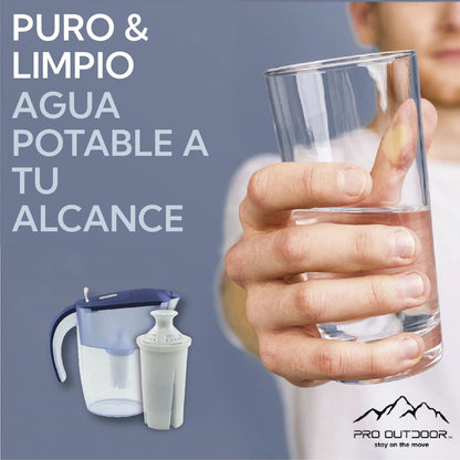 Pro Outdoor® - Jarra Purificadora de Agua de 2.4 litros