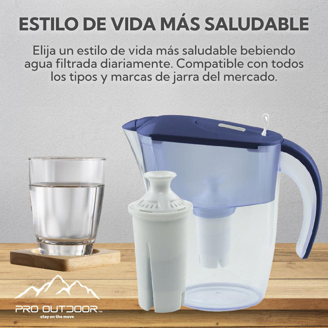 Pro Outdoor® - Jarra Purificadora de Agua de 2.4 litros