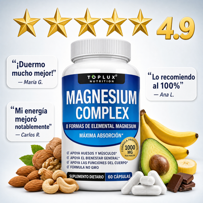 TOPLUX - Complejo de Magnesio 8 En 1 | 1000mg - 60 CAPSULAS