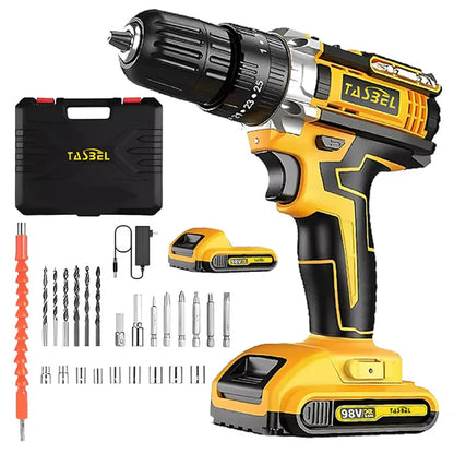Tasbel® - Taladro Inalámbrico + Set Brocas + Set 46 Piezas de Dados Gratis