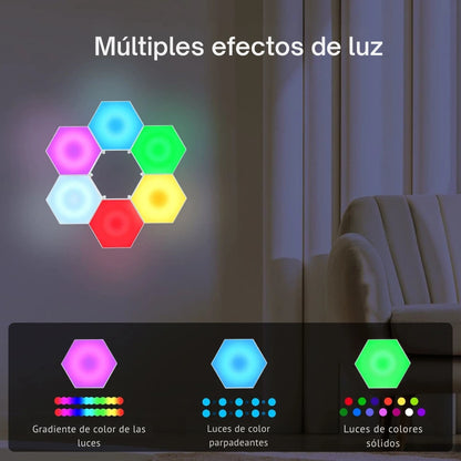 Luces Hexagonales Modulares 5 Modos LED (Paquete de 6)